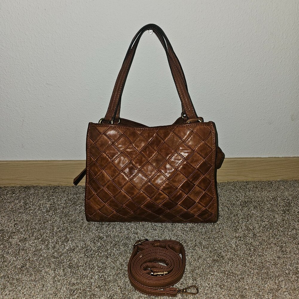 Brown leather purse